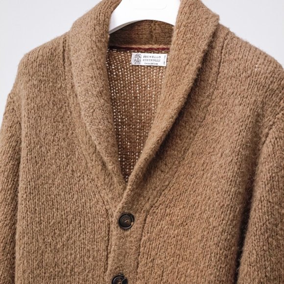 SOLD Brunello Cucinelli Colorblock Shawl Collar Cardigan - Picture 4 of 13